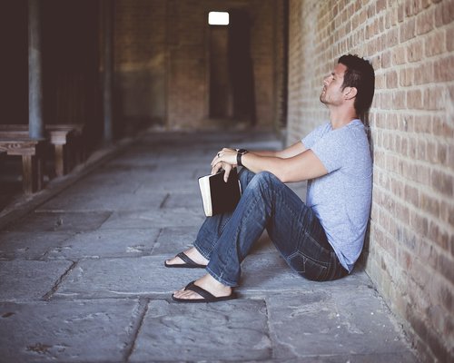 Person resting peacefully